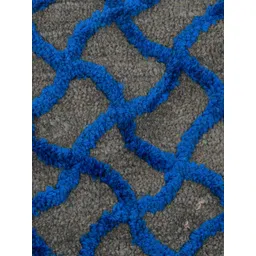 Kuber Industries Set of 2 Blue Textured Velvet Anti-Skid Doormats image 4