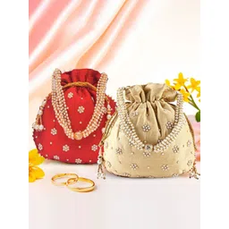 Kuber Industries Set of 2 Embroidered Potli Clutch-picture-24