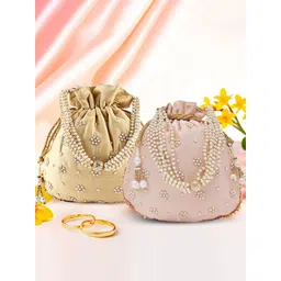 Kuber Industries Set Of 2 Embroidered Potli Clutches-picture-25