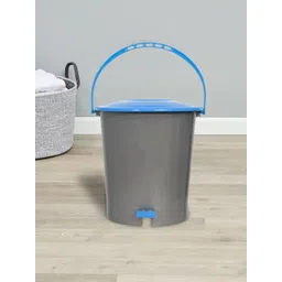 Kuber Industries Set Of 2 Grey & Blue Solid 5L Pedal Dustbin With Handle-picture-37