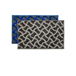 Kuber Industries Set Of 2 Grey & Blue Textured Velvet Anti-Skid Doormats-picture-19