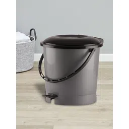 Kuber Industries Set Of 2 Grey & Peach Plastic Pedal Dustbin With Handle-picture-36