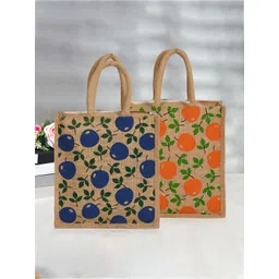 Kuber Industries Set Of 2 Printed Jute Carry Grocery Bag-picture-36