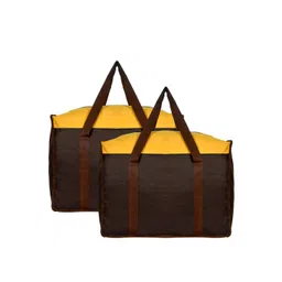 Kuber Industries Set of 2 Yellow & Black Solid Medium Size Multi-Purpose Storage Bag-picture-12