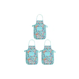 Kuber Industries Set of 3 Green Floral Printed Cotton Aprons-picture-43