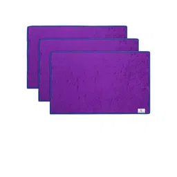 Kuber Industries Set Of 3 Purple & Blue Solid Shaggy Microfiber Anti-Skid Rectangular Doormats-picture-26