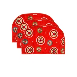Kuber Industries Set of 3 Red D Shape Anti-Slip Durable Rubber Door Mat-picture-33