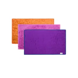 Kuber Industries Set Of 3 Solid Purple Shaggy Microfiber Anti-Skid Rectangular Doormat-picture-29