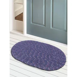 Kuber Industries Set Of 4 Blue Woven Design Cotton Anti-Skid Doormats-picture-36