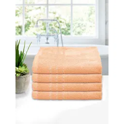 Kuber Industries  Set of 4 Peach-Coloured Solid 210 GSM  Bath Towels-picture-36