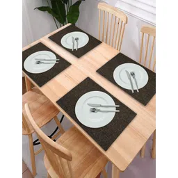 Kuber Industries Set of 6 Black Solid Jute Table Placemats-picture-15