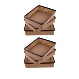Kuber Industries Set Of 6 Brown Solid Multi-Utility Solitaire Stationary Office Tray Organisers-picture-38