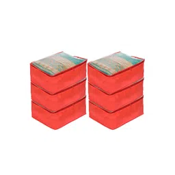 Kuber Industries Set Of 6 Red & Transparent Storage Organisers-picture-35