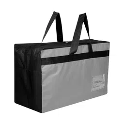 Kuber Industries Storage Bag  Rexine Clothing Storage Organizer  Foldable Travel Duffle Bag  Zipper Storage Bag For Clothes with Handle  Gray-image-29