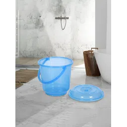 Kuber Industries Transparent & Blue 5 piece Solid Plastic Bath Accessories Set-picture-26