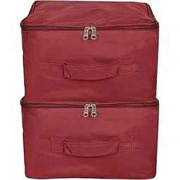 kuber industries Travel Duffle Bag|Underbed Storage Bag|Blanket cover|Clothes Bags|Small Size|Pack of 2 (Maroon)-picture-35