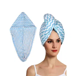 Kuber Industries Turquoise Blue & White 2 Pieces Striped Microfiber 380 GSM Bath Towels-picture-19