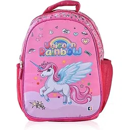 kuber industries Unicorn Rainbow Water Resistant Stylish School Bag for Girls 12 Years/5-7 Years | With 3 Compartments, Side Pockets, Padded Shoulders | 22 Litre, 17 Inches | Large | Pink-picture-48