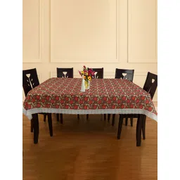 Kuber Industries Unisex Floral Anti-Skid 6-Seater Table Cover-picture-38