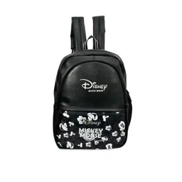 Kuber Industries Unisex Kids Black & White Printed Leather Backpack-picture-31