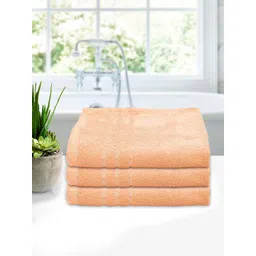 Kuber Industries Unisex Kids Pack of 3 Peach Colored Solid 210 GSM Soft Cotton Bath Towel image 1