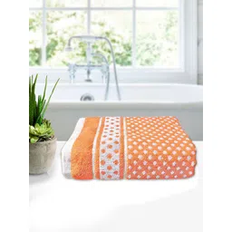 Kuber Industries Unisex Orange Printed 400 GSM Cotton Bath Towels-picture-26