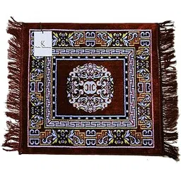 Kuber Industries Velvet Prayer Mat/Aasan/Pooja Mat/Meditation Mat/Multipurpose Velvet Rug Mat 2 Ft X 2 Ft (Brown) CTKTC33912-picture-13