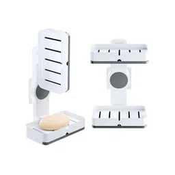 Kuber Industries White 2 piece Solid Plastic Soap Dish-picture-25