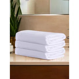 Kuber Industries White 3 Pieces 260 GSM Cotton Bath Towels-picture-26