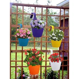 Kuber Industries White 3 Pieces Single Hook Planters-picture-13