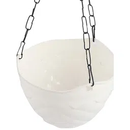 Kuber Industries White 4 Pcs Diamond Flower Planters image 2