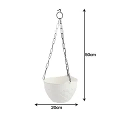 Kuber Industries White 4 Pcs Diamond Flower Planters image 4