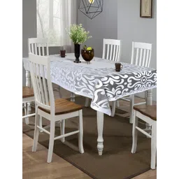Kuber Industries White 6-Seater Printed Cotton Dining Table Cover-picture-35