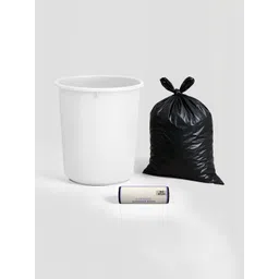 Kuber Industries White & Black Open Dustbin With 1 Roll Garbage Bags - 5L-picture-20