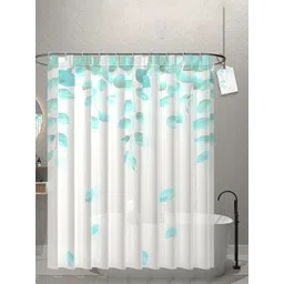 Kuber Industries White & Blue 2 Pieces Printed Durable Shower Curtains-picture-28