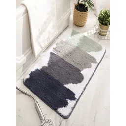 Kuber Industries White & Blue Striped 120 GSM Anti-Skid Shower Bath Rugs-picture-30