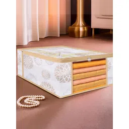 Kuber Industries White & Gold Toned 2 Pieces Printed Storage Bag Organisers-picture-40