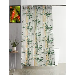 Kuber Industries White & Green 2 Pieces Printed Shower Curtain-picture-20