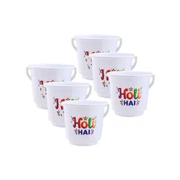 Kuber Industries White & Green 6 piece Textured Plastic Bath Accessories Set-picture-39