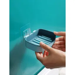 Kuber Industries White & Grey,Blue 4 Pieces Soap Dish Bathroom Accessories image 5