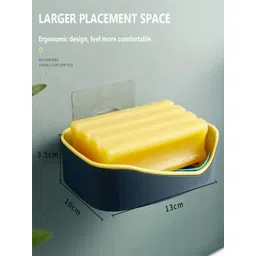 Kuber Industries White & Grey,Blue 4 Pieces Soap Dish Bathroom Accessories image 2