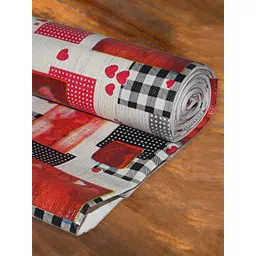 Kuber Industries White & Red Heart Design Printed Shelf Mat-picture-29