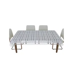 Kuber Industries White Checked  6 Seater Dining Table Cloth Cover-picture-40
