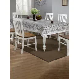 Kuber Industries White Floral Cotton 6-Seater Table Cover-picture-24