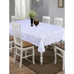 Kuber Industries White Floral Pattern Water Proof 6-Seater Table Cover-picture-10