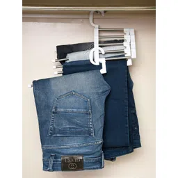 Kuber Industries White Stainless Steel Cloth Hanger image 1