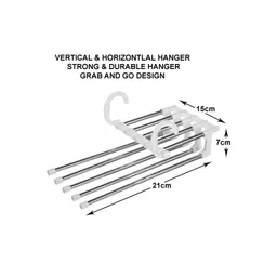 Kuber Industries White Stainless Steel Cloth Hanger image 5