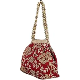 Kuber Industries Women Polyester Embroidered Woman Potli Bag, Maroon - Ctktc31387-picture-52