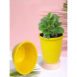 Kuber Industries Yellow & Blue 6 Pieces Balcony Textured Planters-picture-11