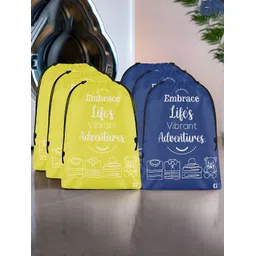 Kuber Industries Yellow & Blue 6 Pieces Printed Shoes Organiser-picture-47